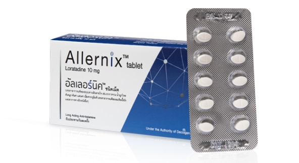 Allernix™ tablet ( อัลเลอร์นิค™ ชนิดเม็ด ) ยาแก้แพ้ กลุ่มไม่ทำให้ง่วง Allernix™ Tablet ( อัลเลอร์นิค™ ชนิดเม็ด ) ยาแก้แพ้ กลุ่มไม่ทำให้ง่วง