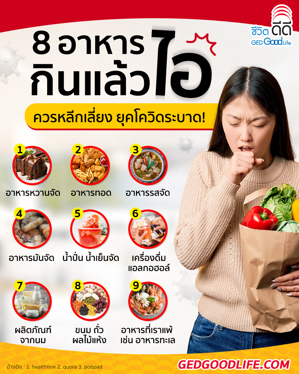 8 อาหารกินแล้วไอ เลี่ยงได้เลี่ยง ในยุคโควิดระบาด! | Ged Good Life ชีวิตดีดี
