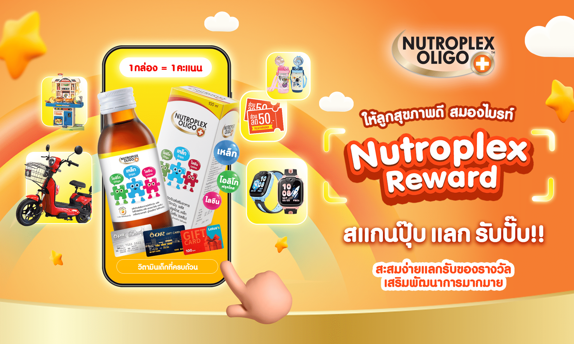 ท๊า…ดาาา…….มาแล้ววว! Nutroplex Reward โฉมใหม่   แค่ สแกน ก็แลกรับรางวัลง่ายๆแค่ปลายนิ้ว !!!